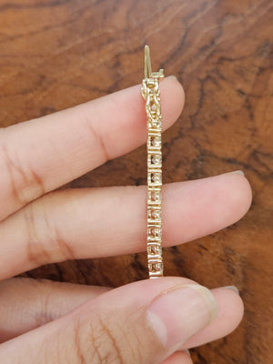 7.04 CT Lab 6.5 inches Yellow Tennis Bracelet