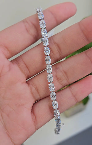 9.76 CT Lab 7 inches Oval Tennis Bracelet