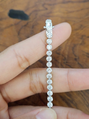 5.43 ct lab 7.15 inches Bezel Tennis Bracelet
