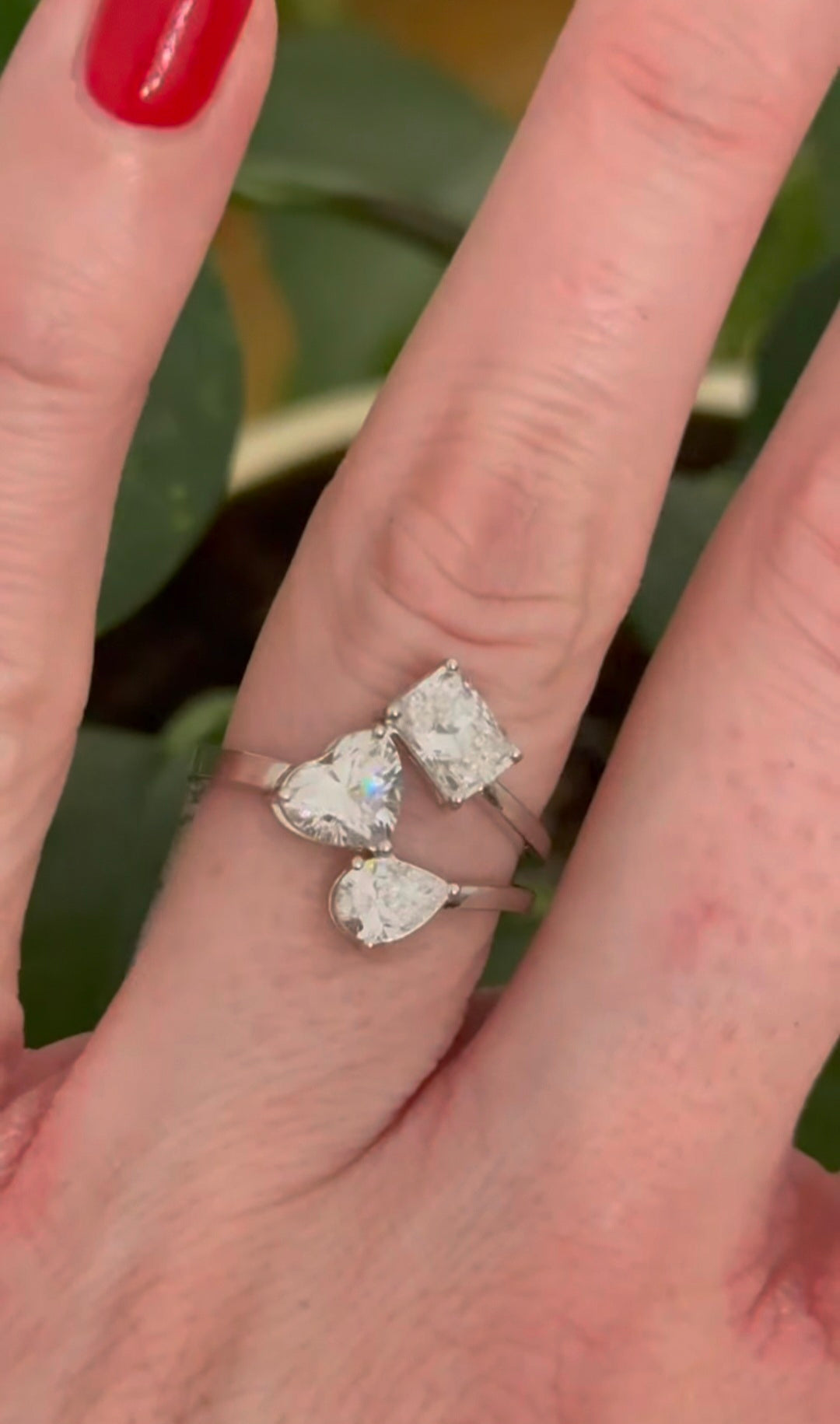 White Gold 1.82ct Radiant, Heart & Pear Lab Diamond Ring