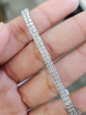 14k 3.6 cttw 2 Row Graduated 7 Inches Diamond Bracelet