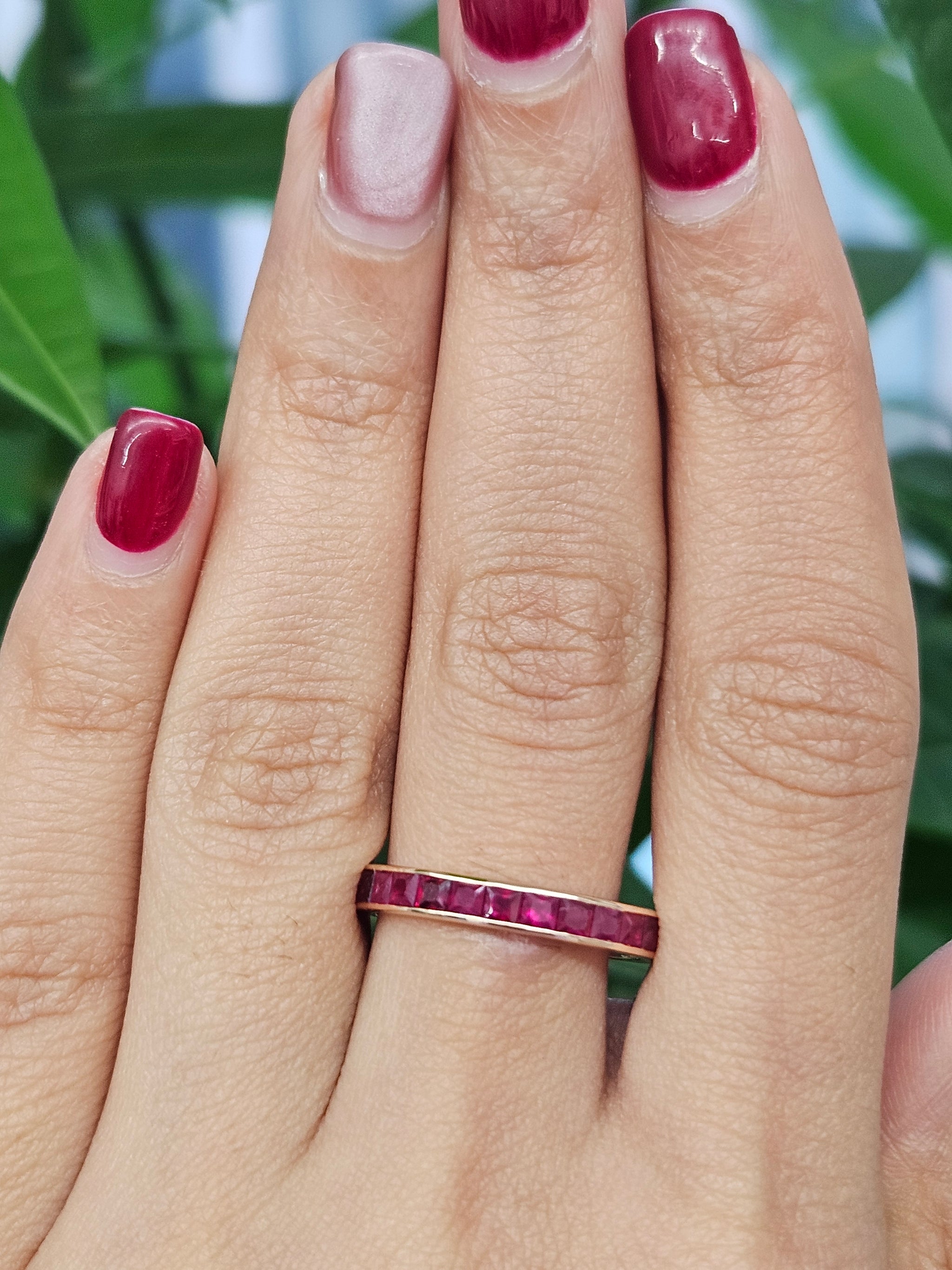 Pink Ruby Natural Diamond Ring Rose Gold