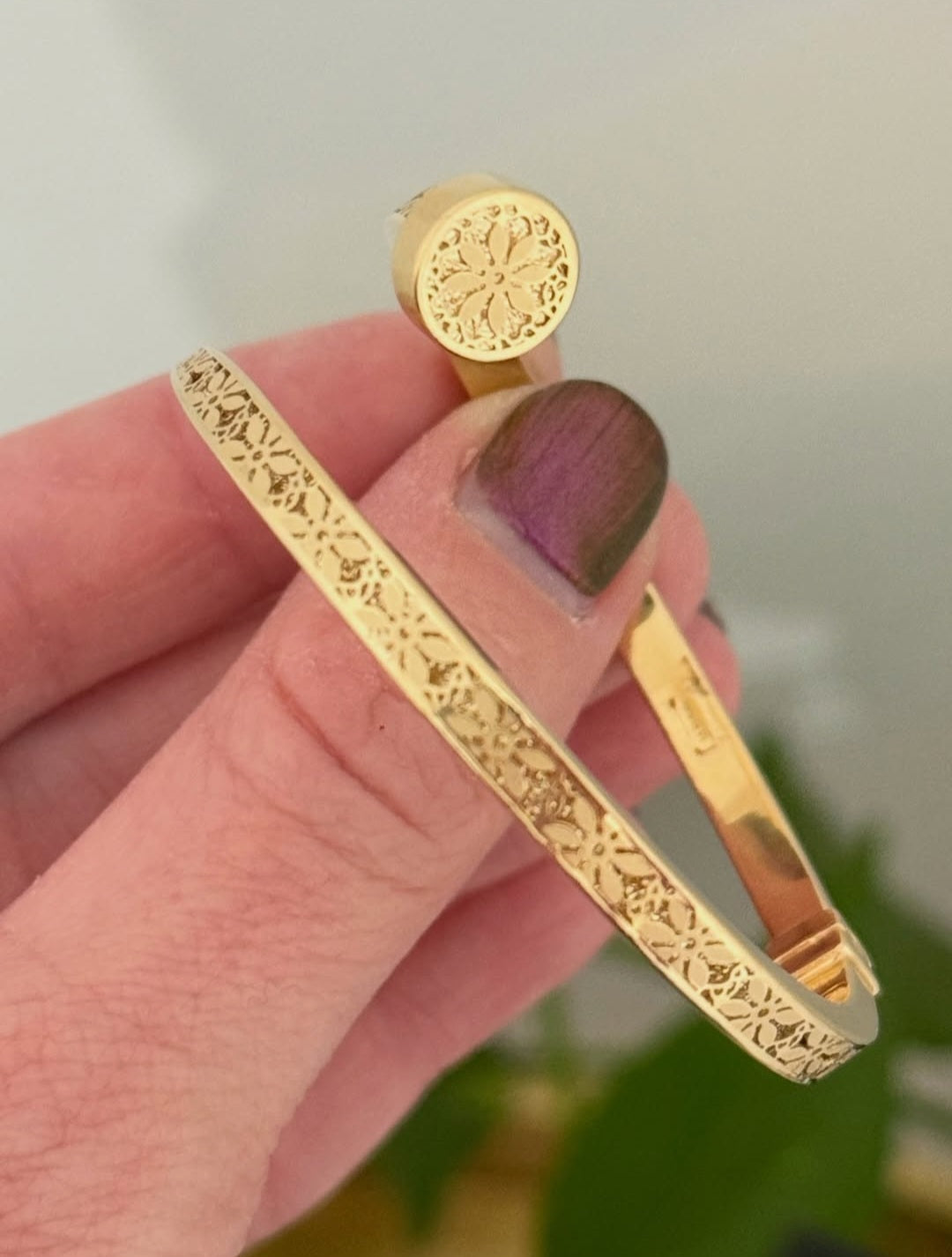 Yellow Gold Nail Bracelet