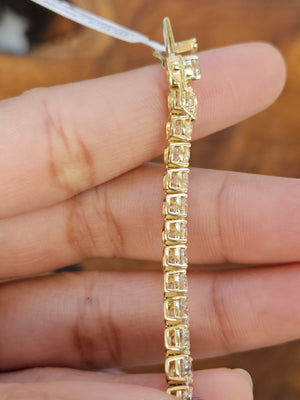 12.89 CT Lab 7 inches Yellow Tennis Bracelet
