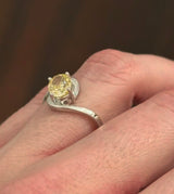 White Gold 1.78ct oval Yellow Lab Diamond Ring