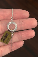 White gold lab diamond
bracelet with an adjustable bolero chain