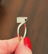 White Gold 1.92ct emerald cut lab diamond ring