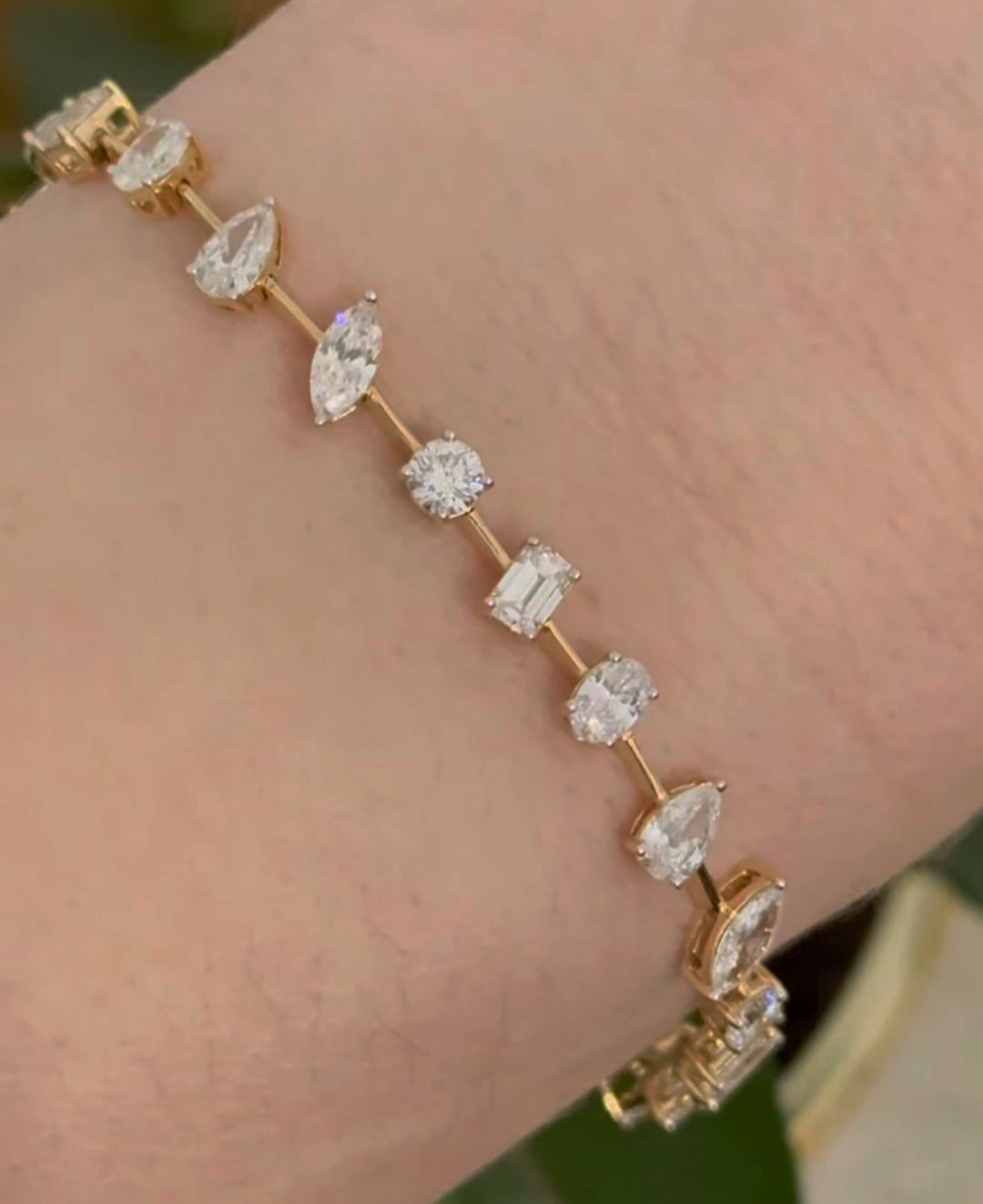 5.81ct Multi Shaped Lab Diamond Tennis Bracelet