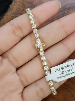 5.31 CT Lab 7 inches Yellow Bezel Tennis Bracelet