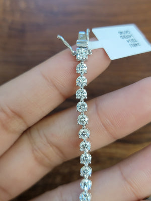 6.74 CT Lab 7.5 inches 3 Prongs Tennis Bracelet