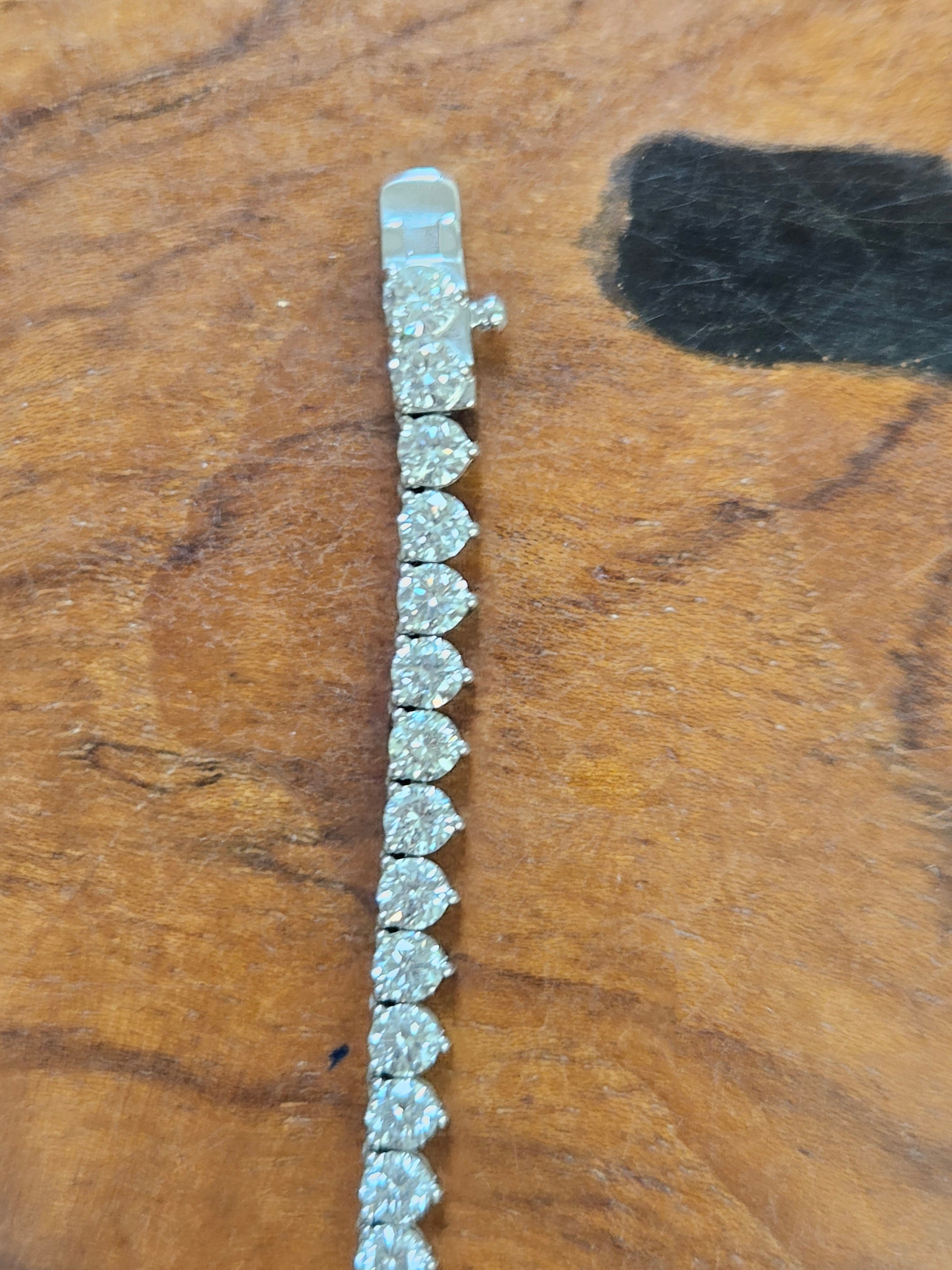 14.5 cttw Lab 17 Inches 3 Prongs Tennis Necklace