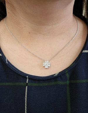 2 cttw White Gold Heart Lab Diamond Necklace