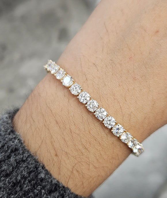 12.89 CT Lab 7 inches Yellow Tennis Bracelet