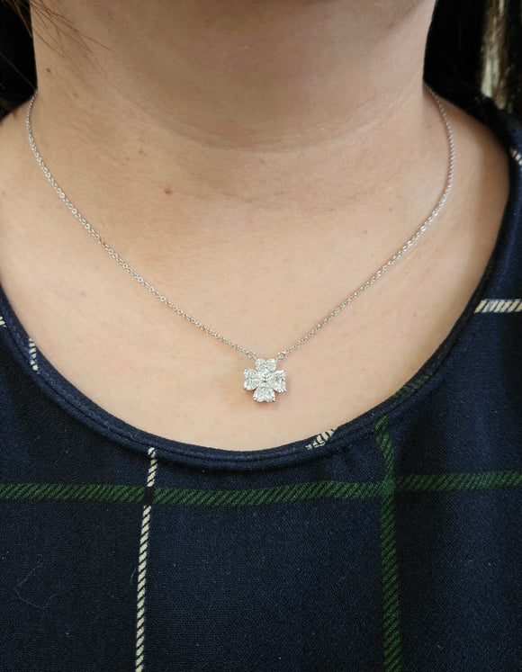 2 cttw White Gold Heart Lab Diamond Necklace