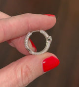 White Gold Heart Shaped Diamond Hoops