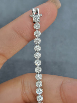 4.09 CT Lab 6.5 inches Bezel Tennis Bracelet