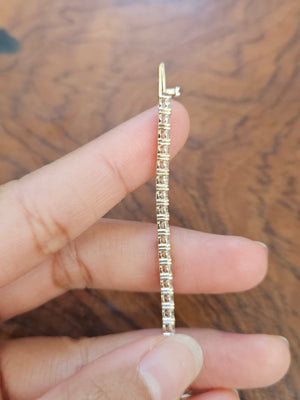 *resize to 6.25 inches * 5.58 CT Lab 7 Inches Yellow Tennis Bracelet