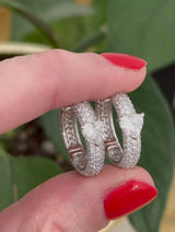 White Gold Heart Shaped Diamond Hoops