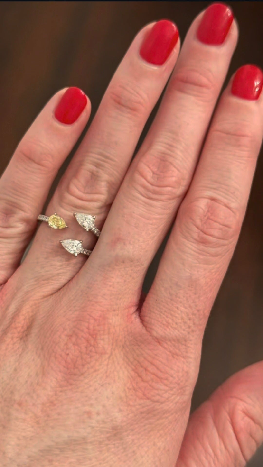 White Gold Yellow & White Lab Diamond Ring