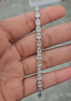 9.76 CT Lab 7 inches Oval Tennis Bracelet