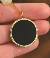 Yellow Gold Diamond & Black onyx Pendant