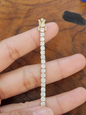 14k 7.16 ct lab 7 inches Yellow Tennis Bracelet