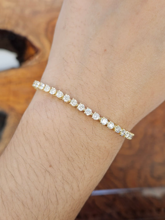 18k 4.94 CT Lab 7 inches Yellow Gold