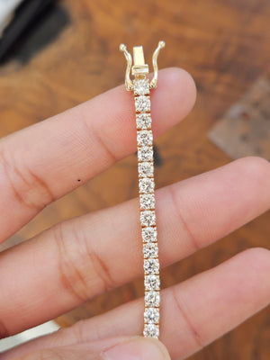 6.36 CT Lab 7 Inches Yellow Tennis Bracelet