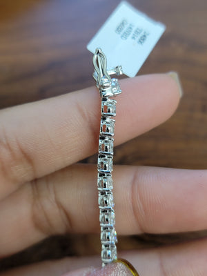 6.02 CT Lab 6.5 inches 3 Prongs Tennis Bracelet