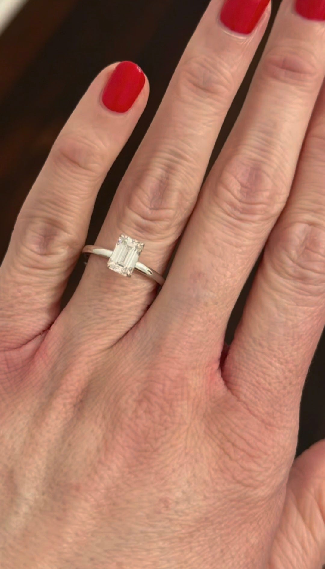 White Gold 1.48ct Emerald Lab Diamond Ring