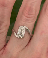 White Gold 1.92ct emerald cut lab diamond ring