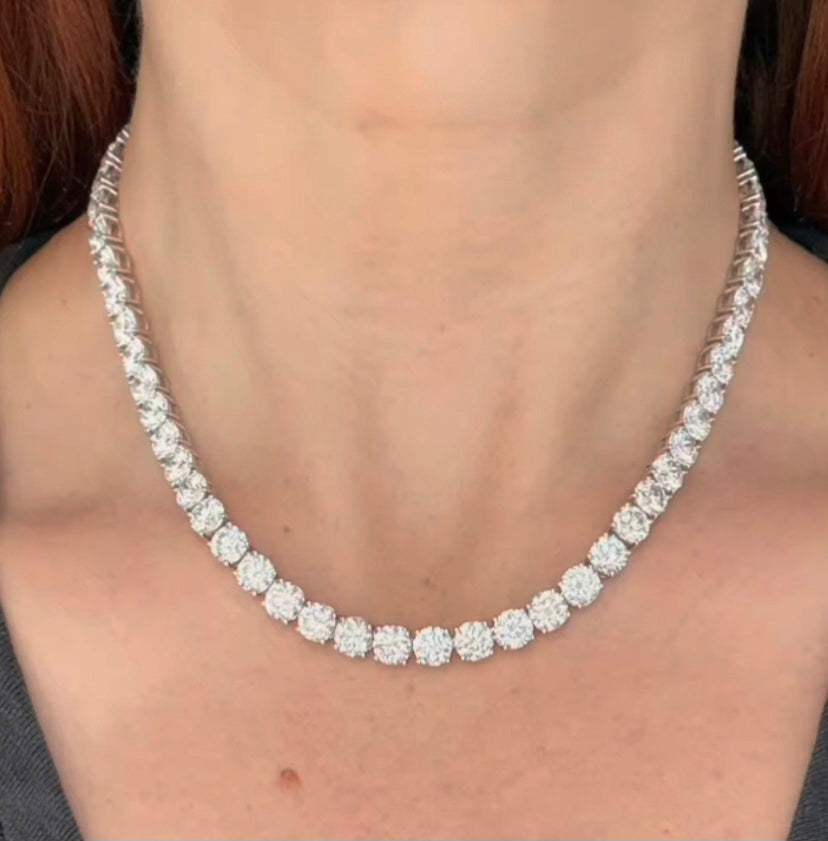 65.99ct Lab Diamond 16.5" Tennis Necklace