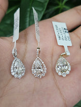 14K Gold Pear Shaped Lab Diamond Pendant