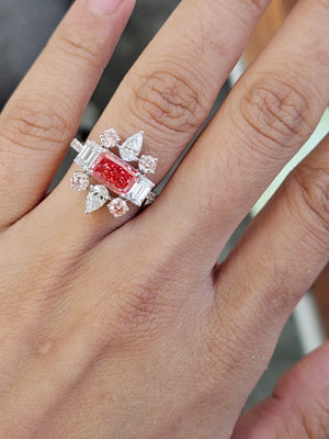 *Premade* 3.87 cttw Mixed Fancy Color with 3/4 Lab Diamonds Ring