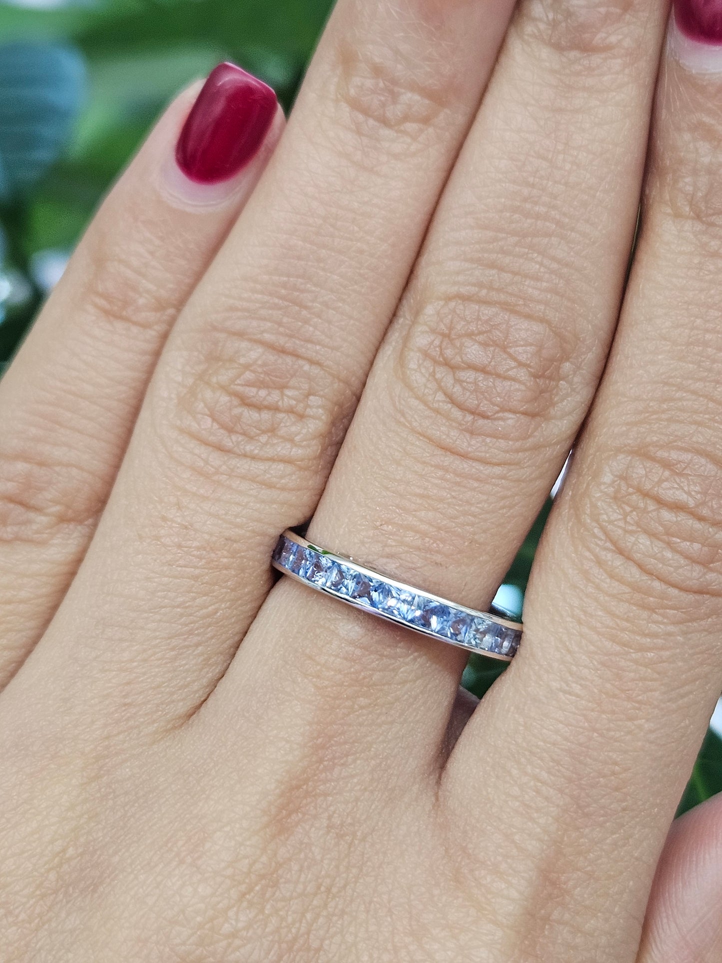 Light Blue Sapphire Ombre White Gold Ring