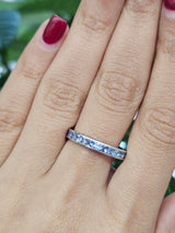 Light Blue Sapphire Ombre White Gold Ring