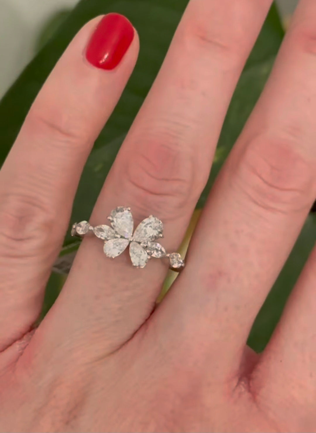 White Gold 0.92ct Pear & Marquise Lab Diamond Ring