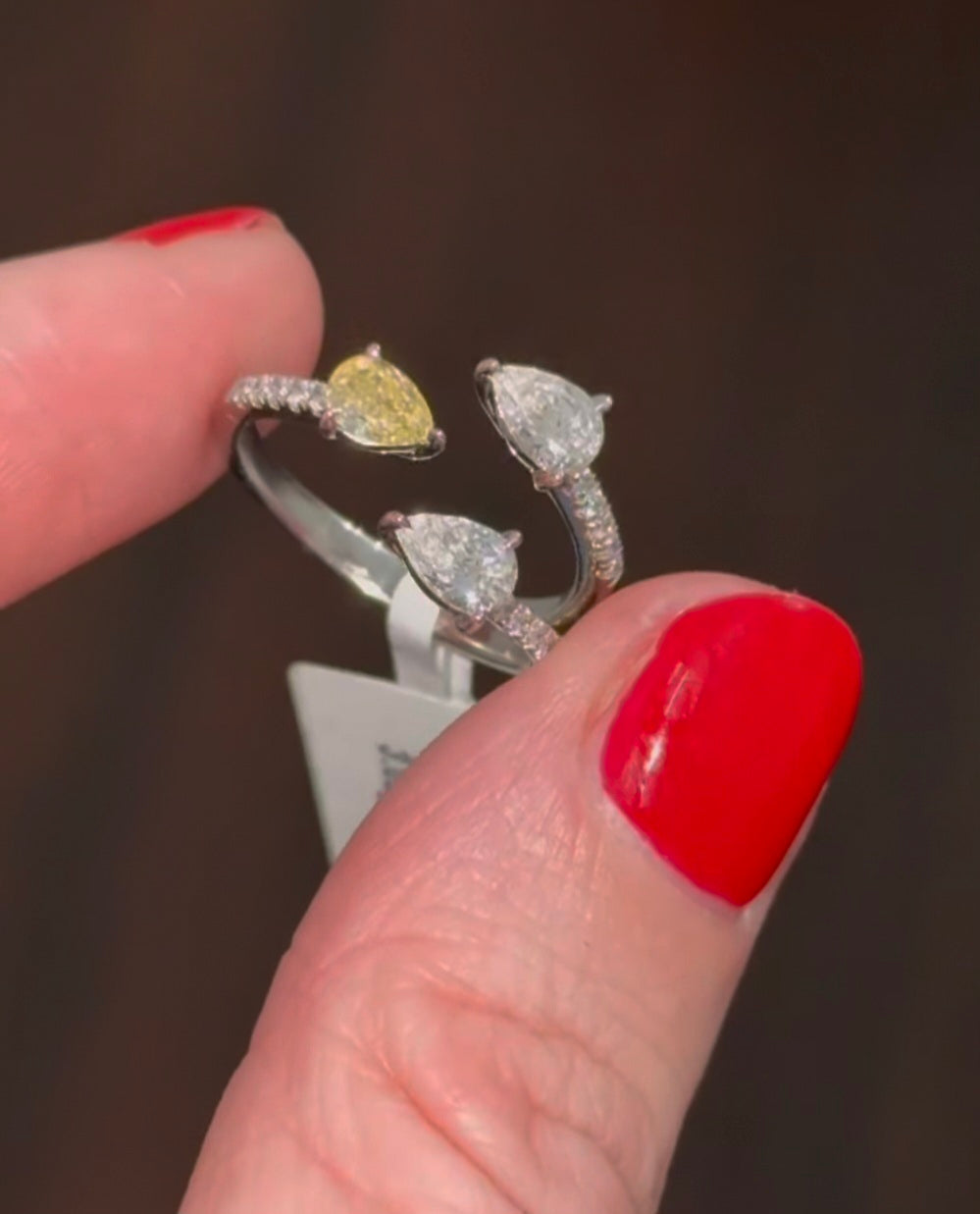 White Gold Yellow & White Lab Diamond Ring