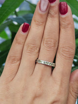Light Green Sapphire ombre white Gold Ring