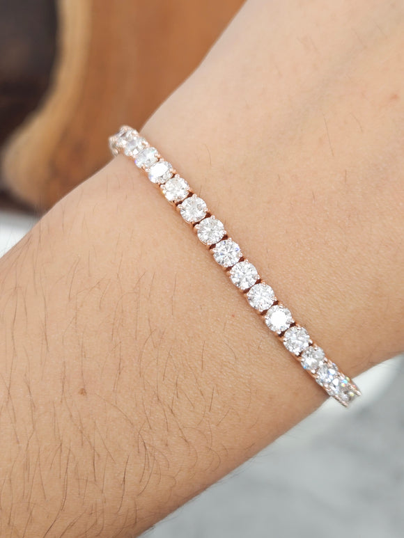 8.50 CT Lab 6.25 Inches Rose Tennis Bracelet