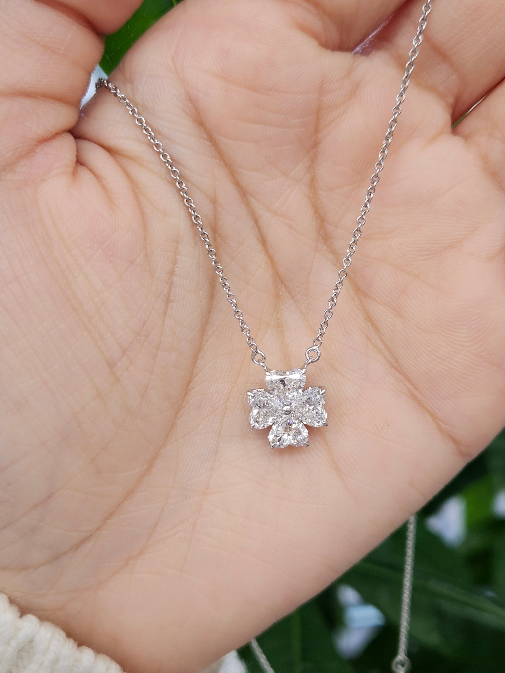 2 cttw White Gold Heart Lab Diamond Necklace