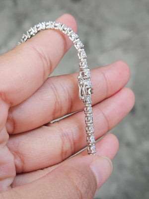 5.42 CT Lab 7 Inches 3 Prongs Tennis Bracelet