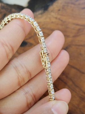 14k 7.16 ct lab 7 inches Yellow Tennis Bracelet