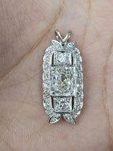 Natural Old mine cut platinum Pendant