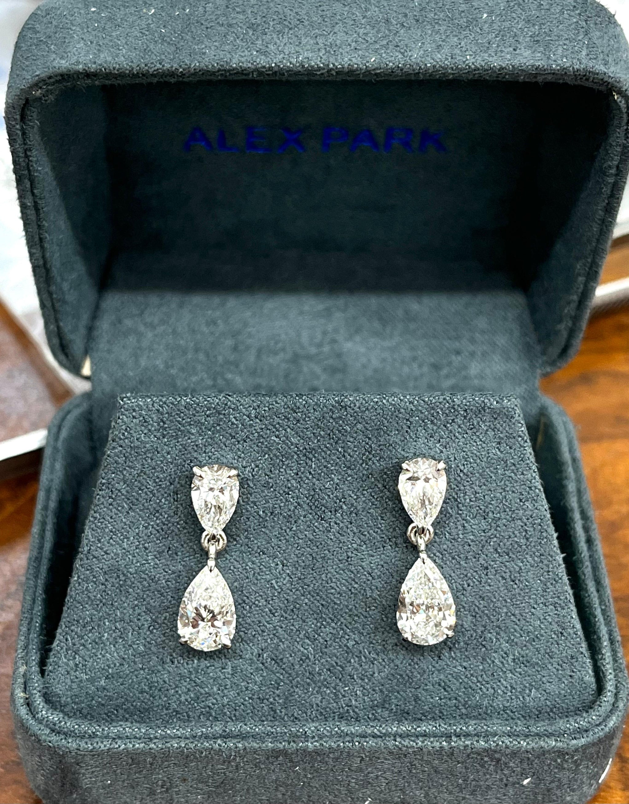 3.15 cttw Lab Pear Diamonds Drop Earrings