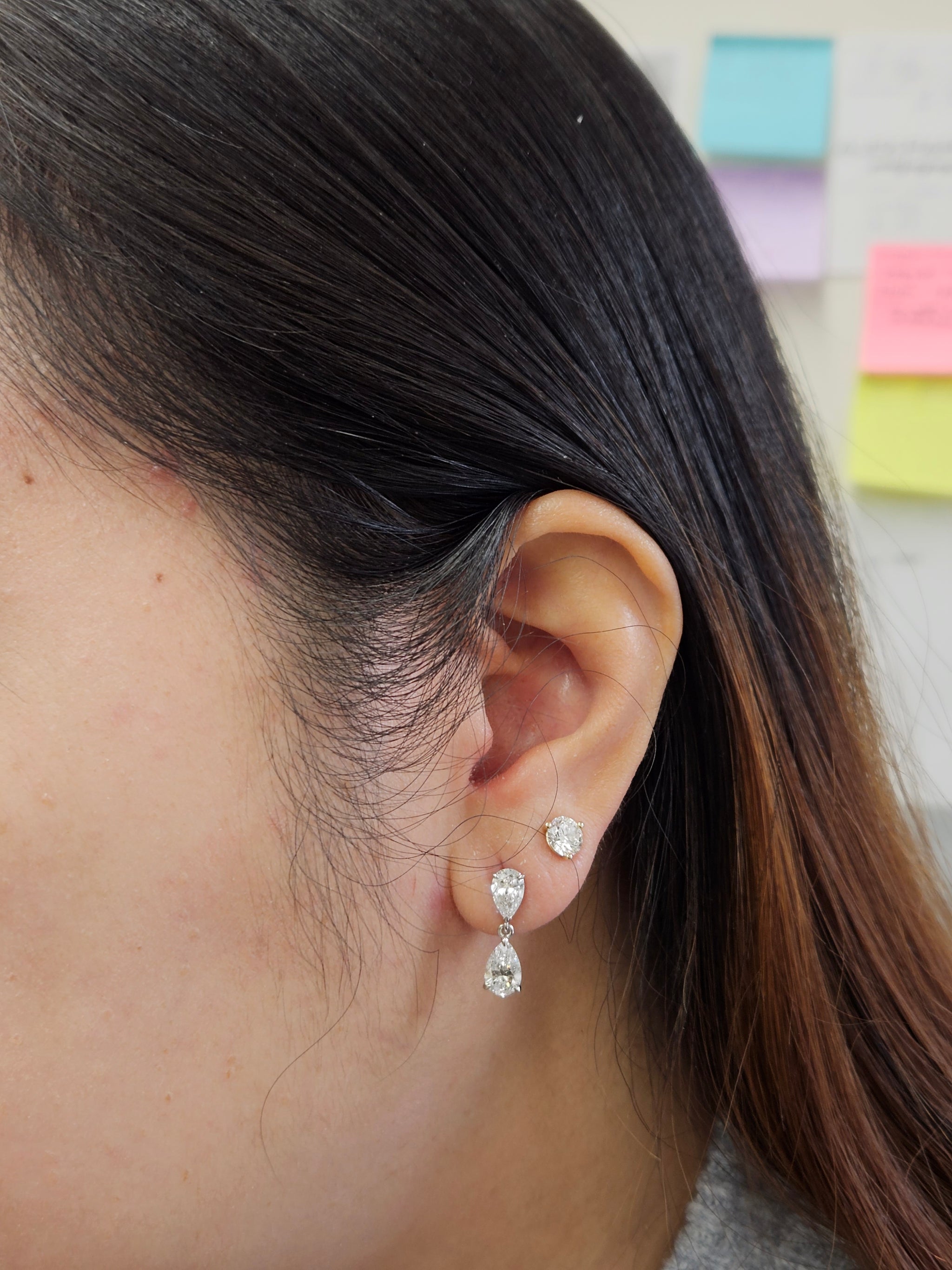 2.5 cttw Lab Pear Diamonds Drop Earrings