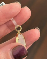 Yellow Gold labradorite & Mother of pearl sun pendant