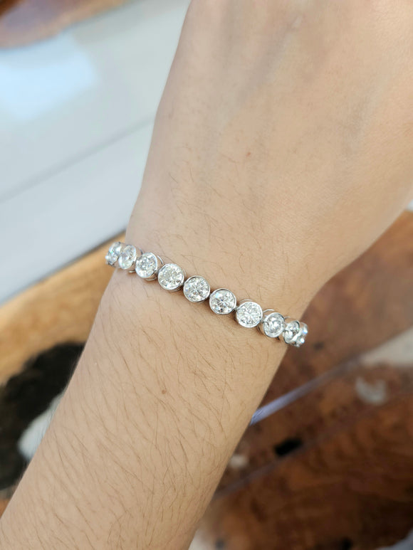 15 CT Lab 7 inches Bezel Tennis Bracelet