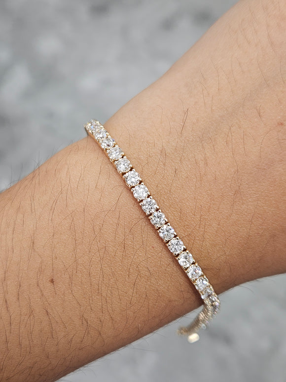 6.05 CT Lab 6.5 Inches Yellow Tennis Bracelet