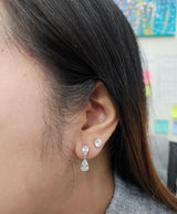 3.15 cttw Lab Pear Diamonds Drop Earrings